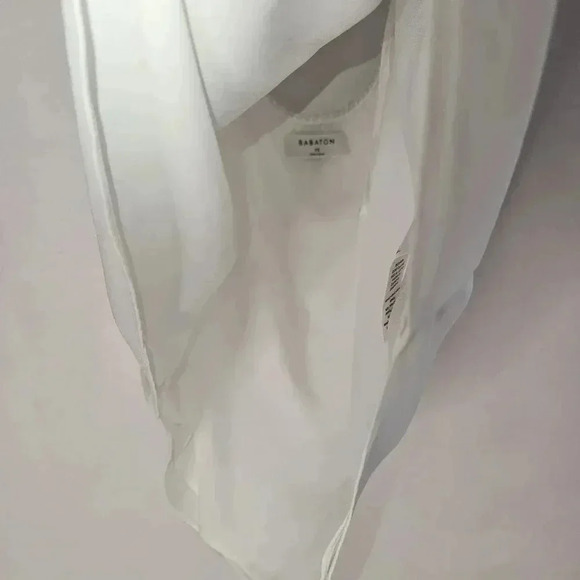 Aritzia Wilfred White Mesh Halter Top Double Linning Stretchy Back Sz  XS/ S - Picture 6 of 9